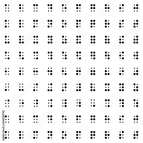 Braille alphabet black and white vector seamless pattern