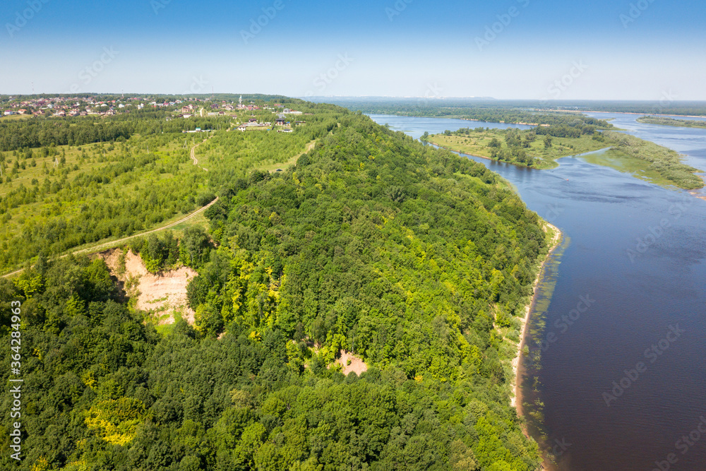 view of the Volga river in the Nizhny Novgorod region