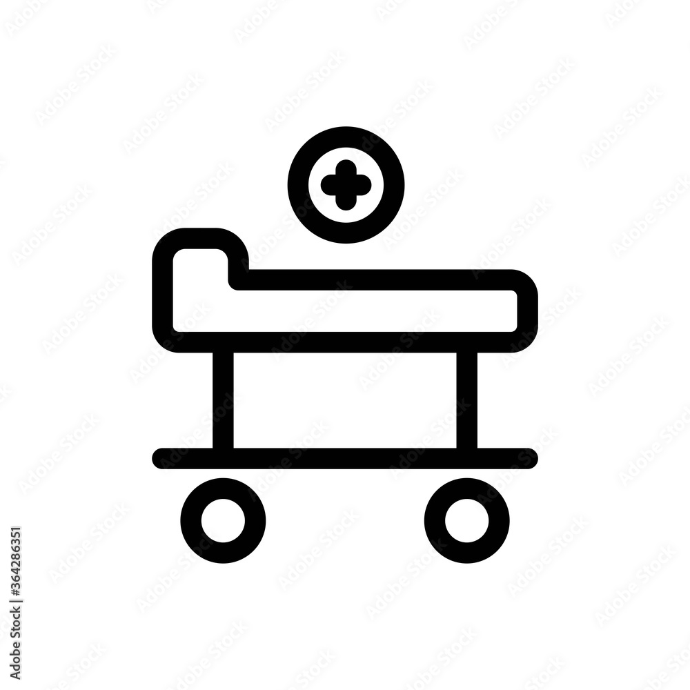 Stretcher Line Icon - Vector Illustration Stretcher Line Icon - Vector Illustration