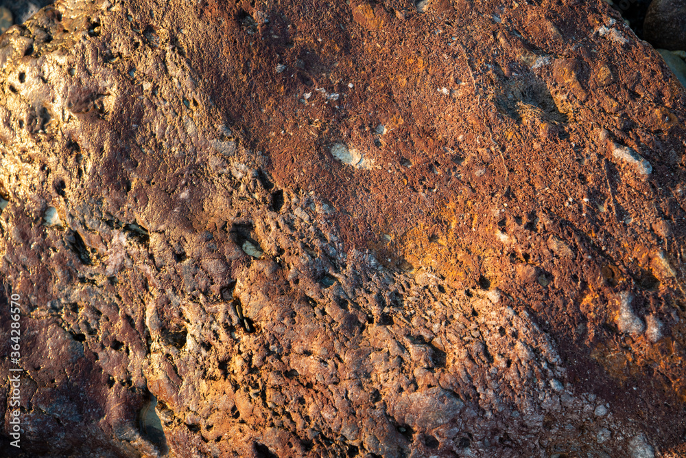 Texture of a Red Rock on the Beach for Background Texture of a Red Rock on the Beach for Background
