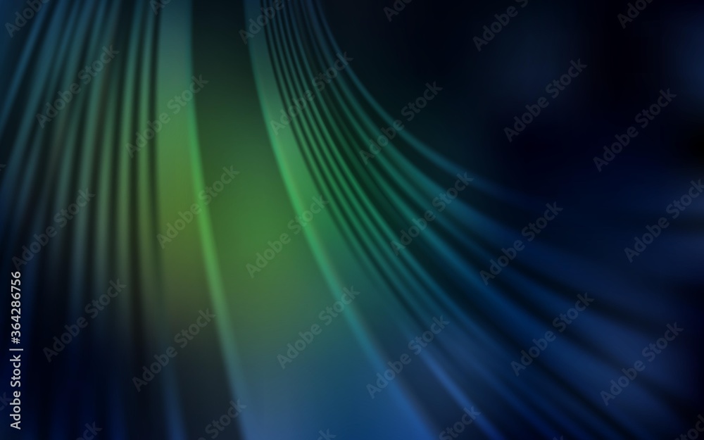 Fototapeta premium Dark Green vector background with wry lines. Colorful abstract illustration with gradient lines. Abstract design for your web site.