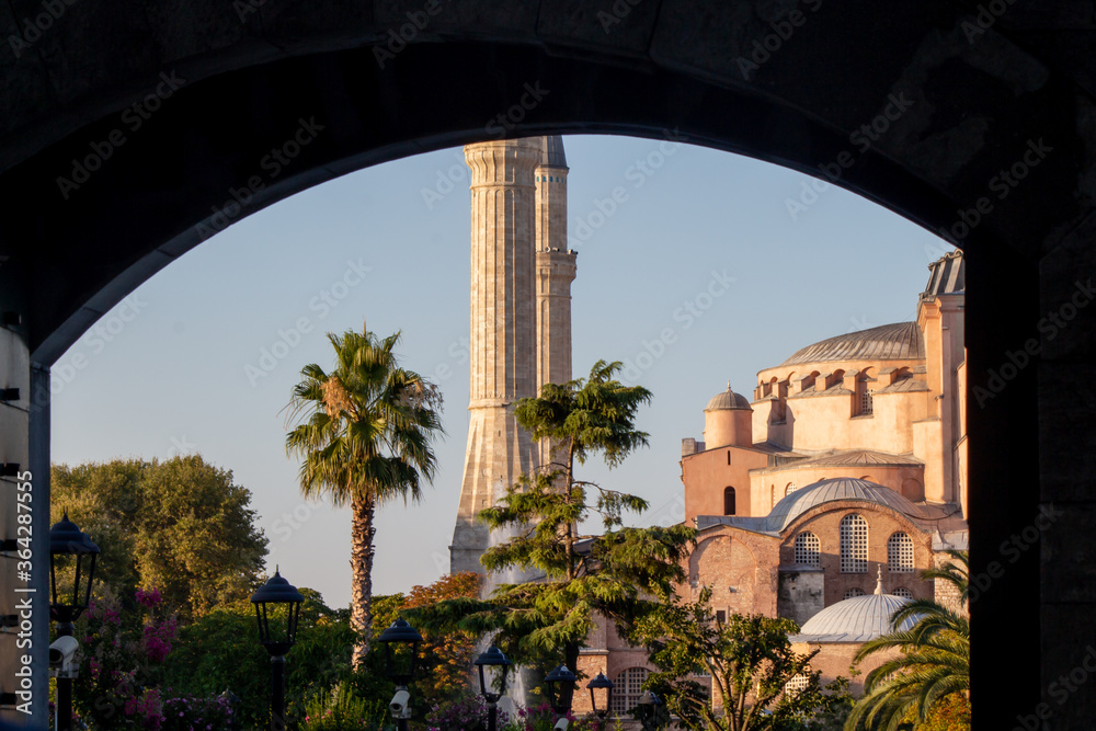 Hagia Sophia mosque and visiting people