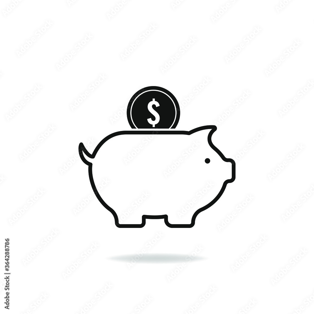 Piggy bank icon design isolated on white background. Vector illustration Piggy bank icon design isolated on white background. Vector illustration