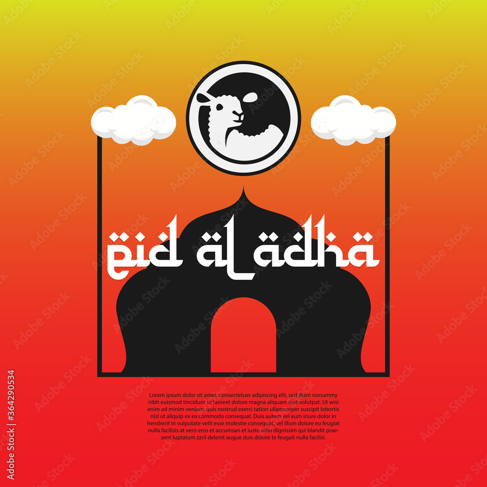 Eid al Adha Mubarak vector. Celebration of Muslim holiday.