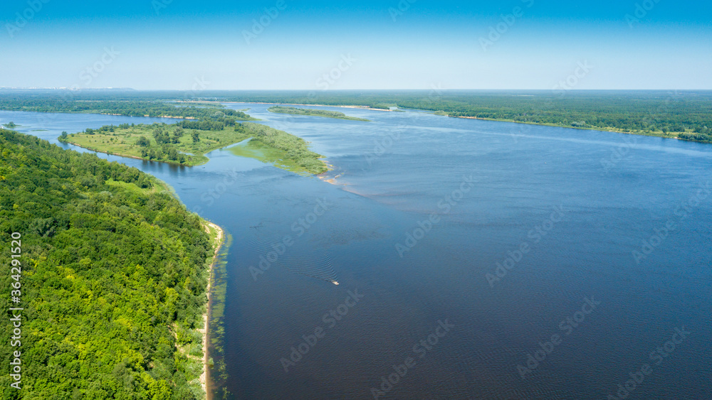 view of the Volga river in the Nizhny Novgorod region