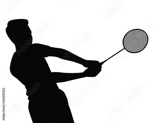 Badminton player silhouette vector © Flatman vector 24