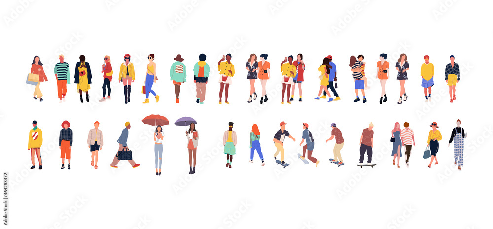 Set of crowd people. Vector isolated flat illustrations