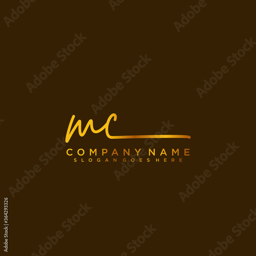 MC initials signature logo. Handwriting logo vector templates. Logo for business, beauty, fashion, signature	