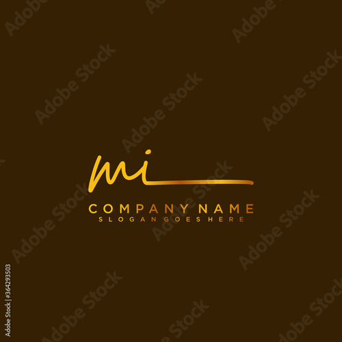 MI initials signature logo. Handwriting logo vector templates. Logo for business, beauty, fashion, signature