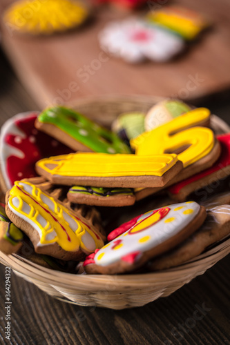 Multi-colored pastel easter cookies