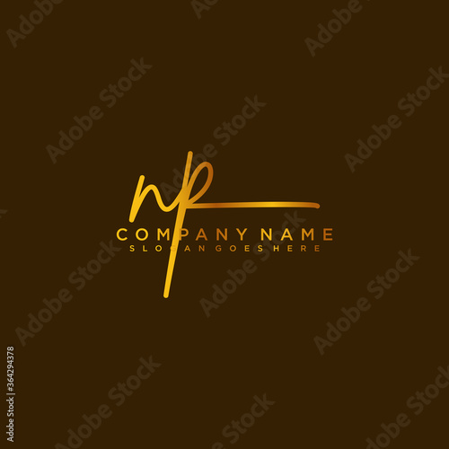 NP initials signature logo. Handwriting logo vector templates. Logo for business, beauty, fashion, signature