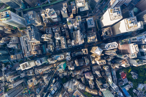 Panorama aerial view of Hong Kong City