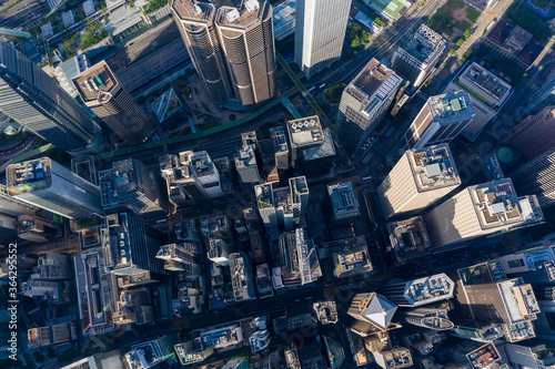 Photography Panorama aerial view of Hong Kong City
