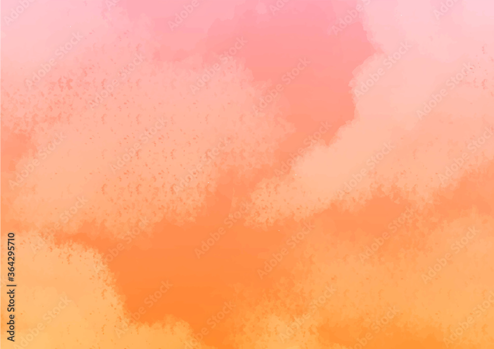 画用紙の質感のあるタッチの水彩　空と雲　