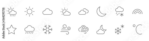 Obraz na plátně Weather Line Icons