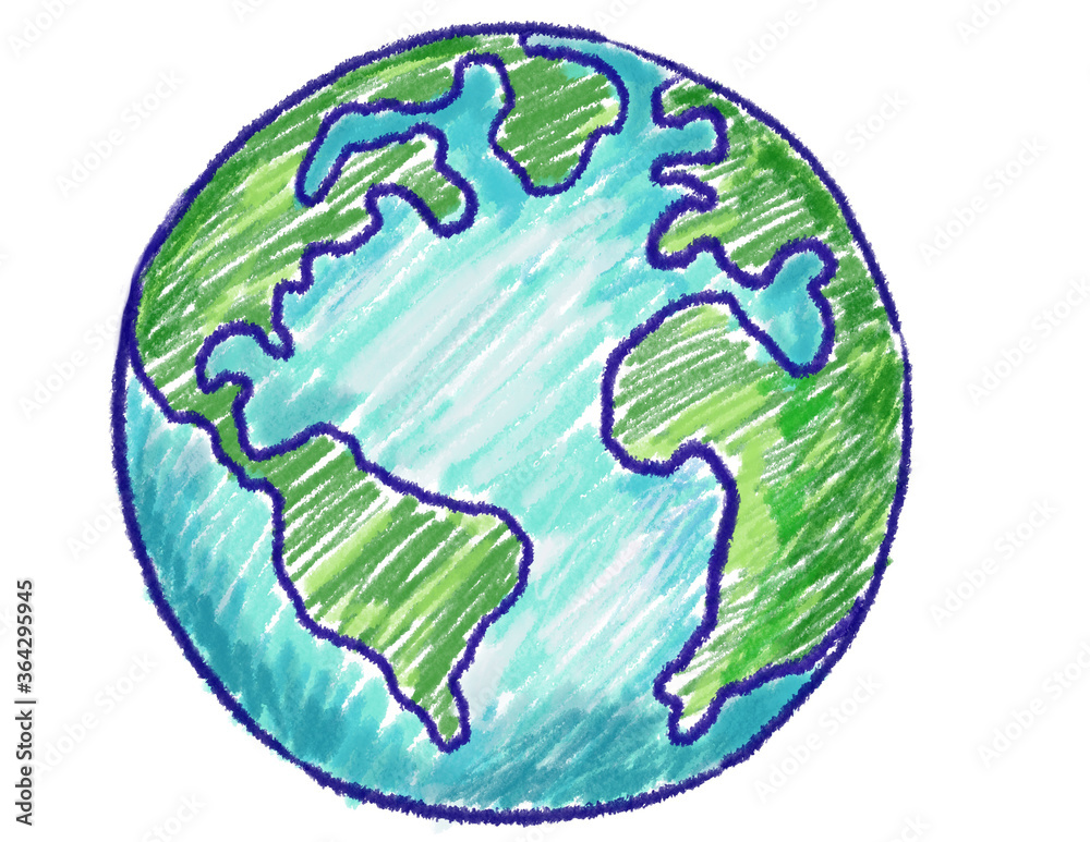 Illustration of Hand drawn Sketch blue earth isolated on white background Illustration of Hand drawn Sketch blue earth isolated on white background