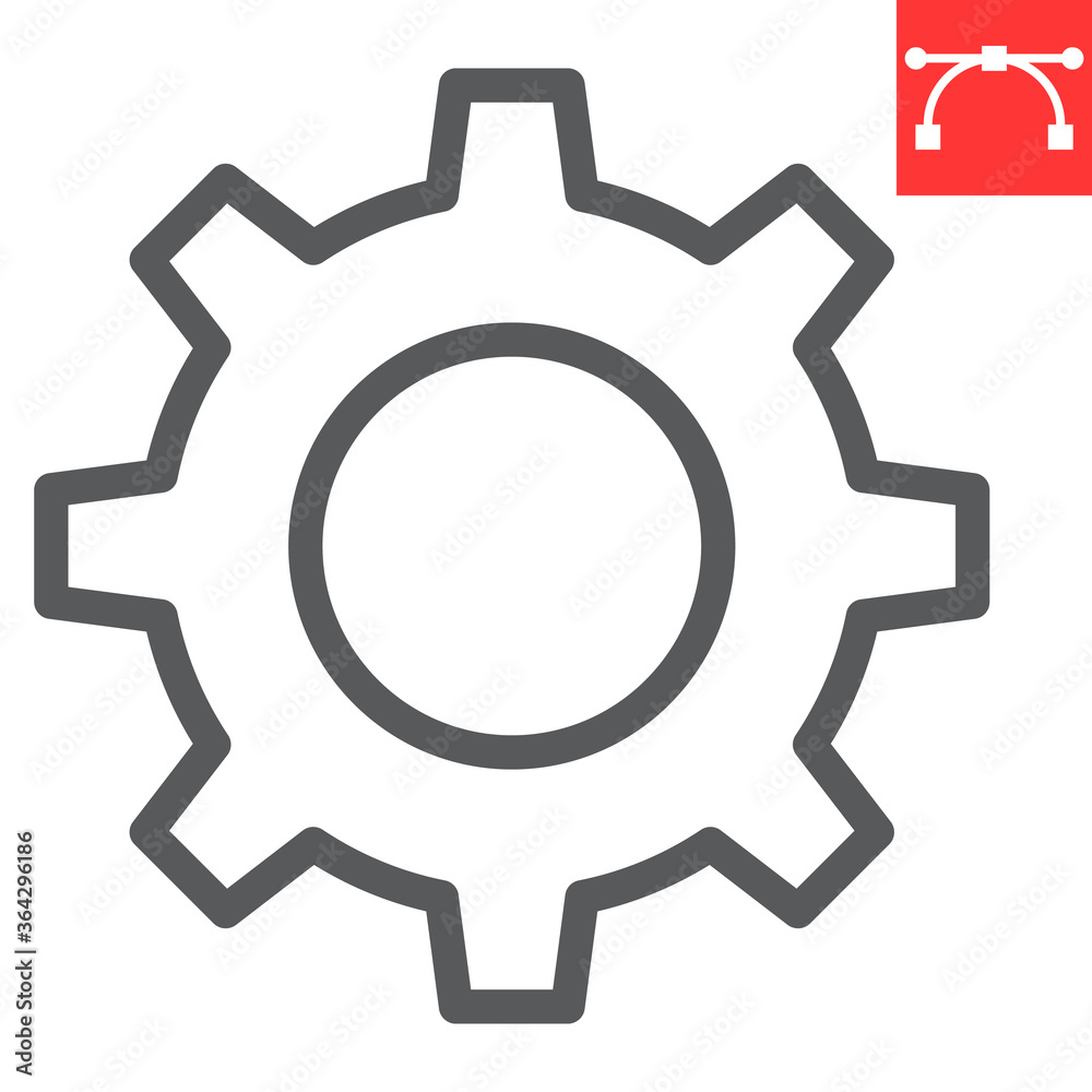 Settings line icon, ui and button, cogwheel sign vector graphics, editable stroke linear icon, eps 10.