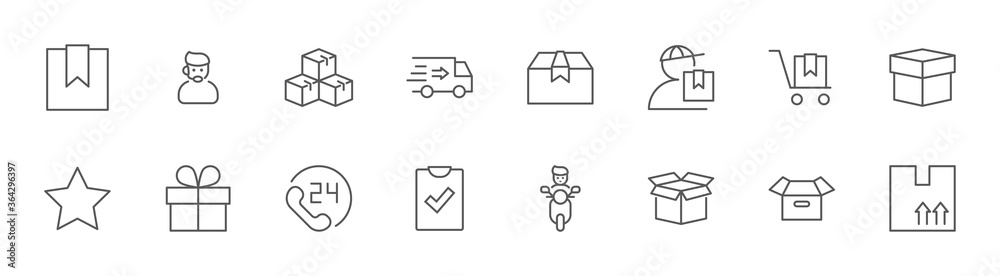 Delivery Shipping Line Icon. It contains symbols box and home. Editable Stroke Delivery Shipping Line Icon. It contains symbols box and home. Editable Stroke