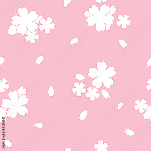 Sakura Cherry Blossom Flower Seamless Pattern