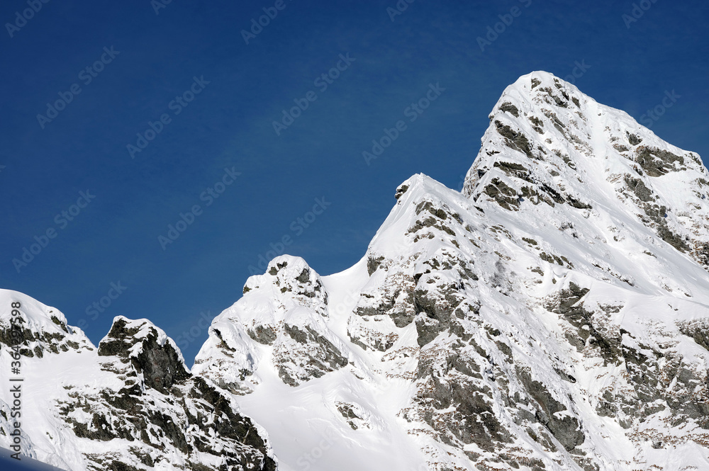 Obraz premium Winter landscape in Fagaras Mountains, Romania, Europe