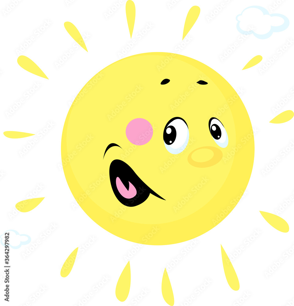 Sun Cute Vector Illustration Cartoon Character Sun Cute Vector Illustration Cartoon Character