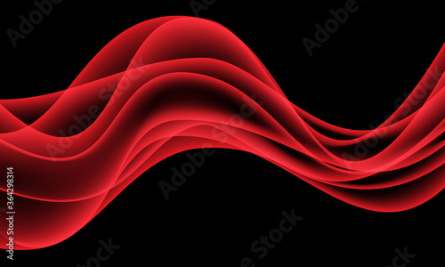 Abstract red wave curve on black design modern futuristic background vector illustration.