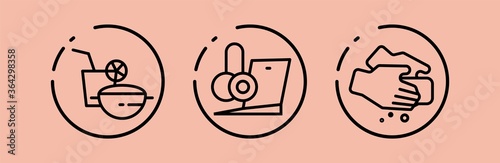 Icon set dealing with pandemic precautions