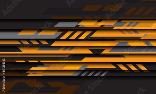 Abstract yellow grey geometric cyber futuristic technology design modern background vector illustration.