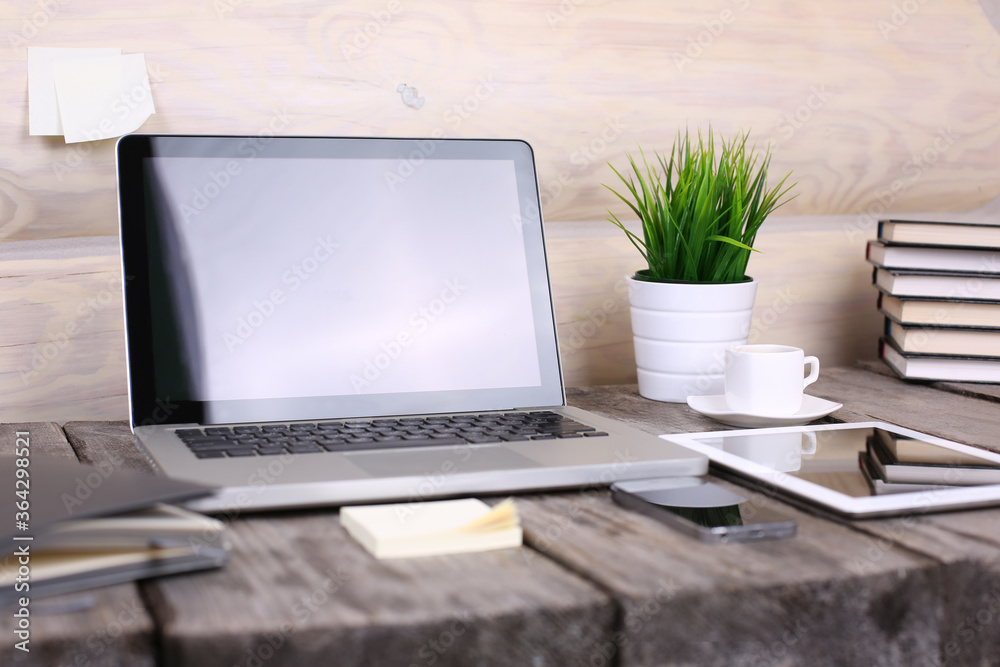 Comfortable workplace with modern desktop computer Comfortable workplace with modern desktop computer