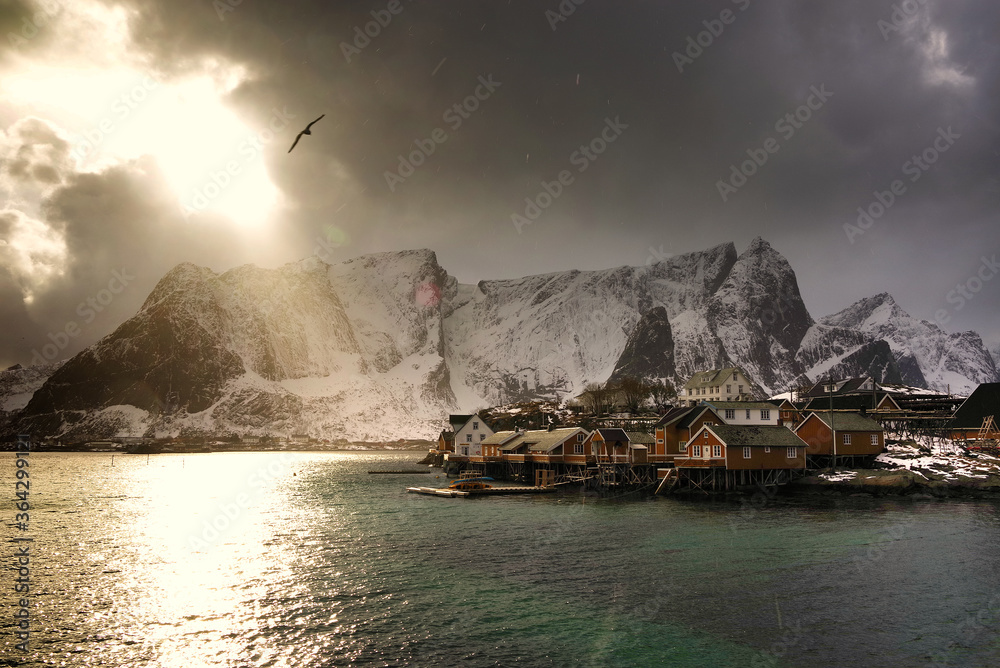 Fototapeta premium Reine Resort in Lofoten Archipelago, Norway, Europe