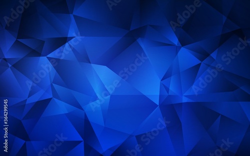 Dark BLUE vector shining triangular layout. Triangular geometric sample with gradient. A new texture for your web site.