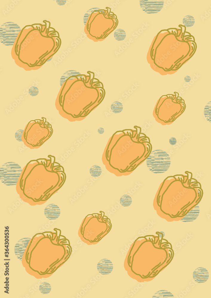 Pattern with pepper, art, illustration 