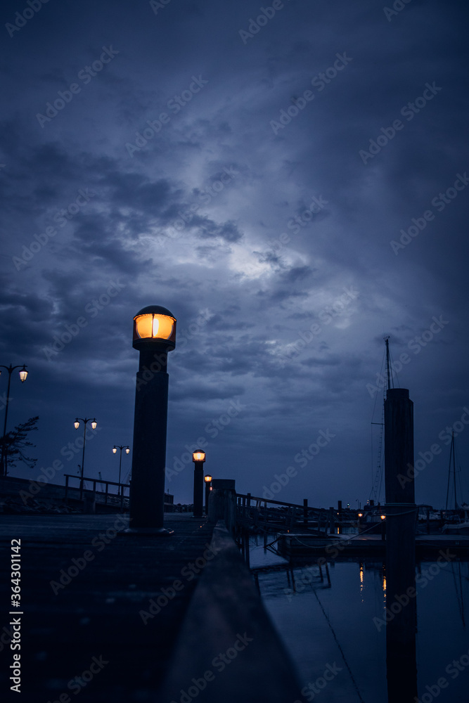 Lantern near the Water with night sky