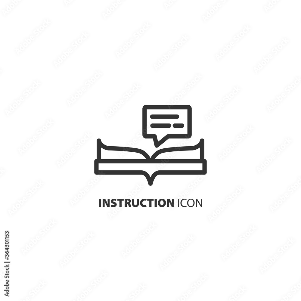 Instruction icon. Manual book symbol. Read before use design element Instruction icon. Manual book symbol. Read before use design element