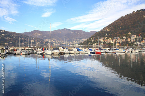 boats at Lake Como in Italy  © mary416