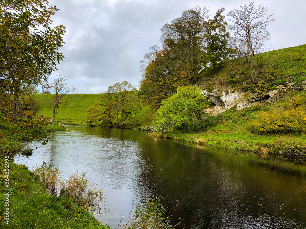 Fototapeta premium landscape with river and blue sky