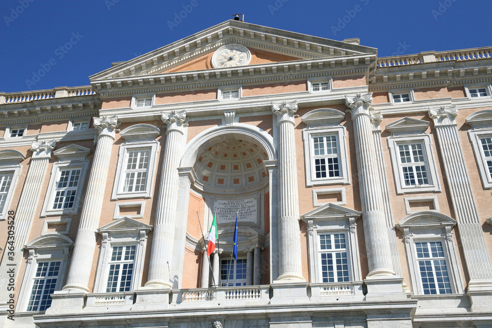 facade of Palace of Caserta, Italy 