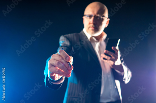 Manager. A man pulls the st...