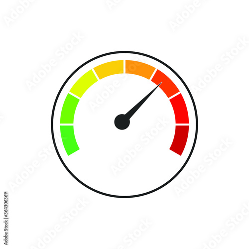 colored speedometer, speed icon, on a white background, vector illustration
