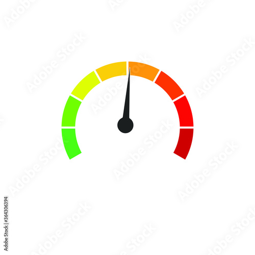 color speedometer, icon symbol, on a white background, vector illustration