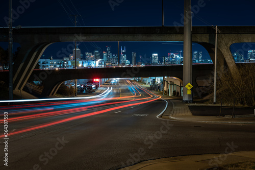 Nashville Skyline from Charlotte Pike with overpass in foreground. © VonRphoto