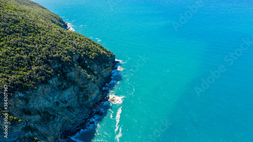 aerial view of the etruscan coast in tuscany in the province of grosseto populonia