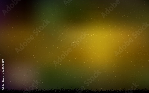 Dark Green, Yellow vector background with galaxy stars. Modern abstract illustration with Big Dipper stars. Pattern for astrology websites.