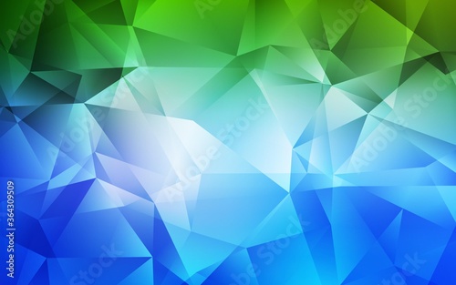 Light Blue  Green vector low poly texture. A completely new color illustration in a polygonal style. Pattern for a brand book s backdrop.