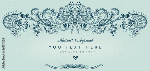 Floral hand drawn vector vintage border