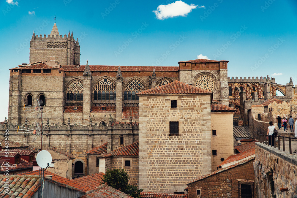 Avila, Castile and Leon, Spain. Medieval Avila Castle from inside.