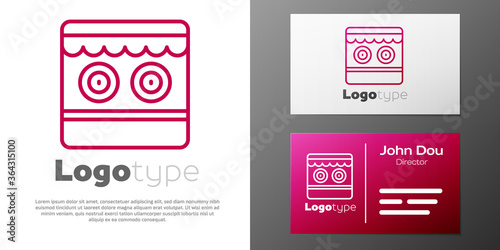 Logotype line Shooting gallery icon isolated on white background. Logo design template element. Vector.