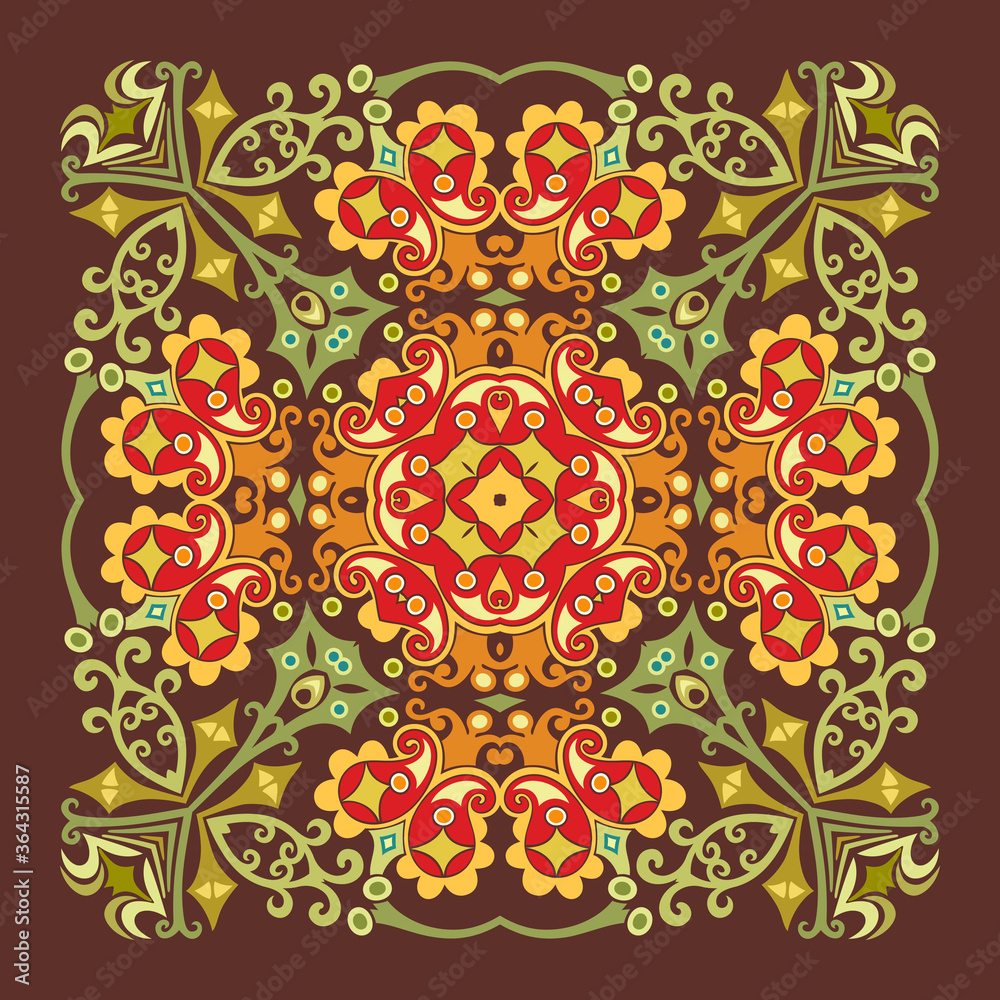 Vector ethnic abstract flower illustration Vector ethnic abstract flower illustration