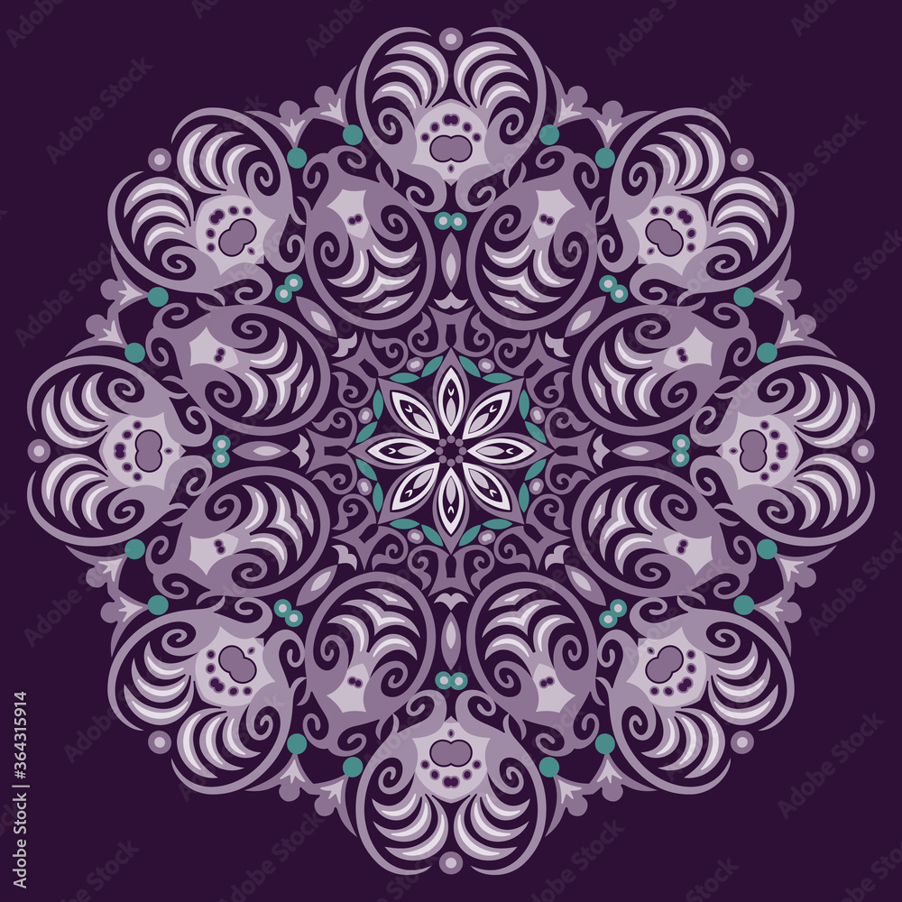 Vector ethnic abstract flower illustration