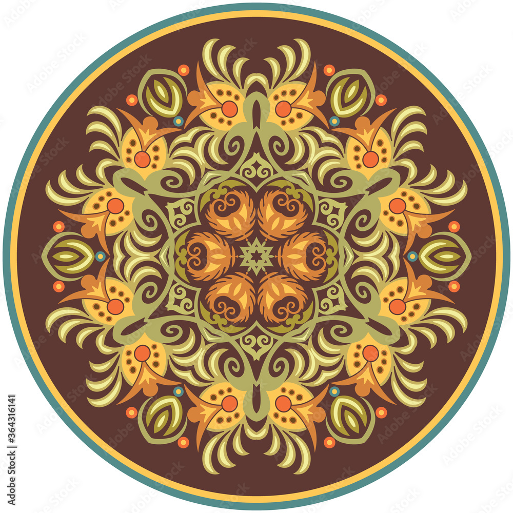 Vector ethnic abstract flower illustration Vector ethnic abstract flower illustration